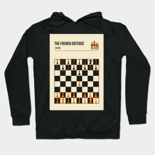 Chess The French Defence Minimalistic book cover chess opening art. Hoodie